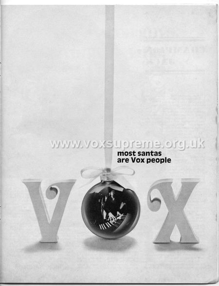Beat Instrumental magazine, December 1968, advert for the Vox Riviera organ