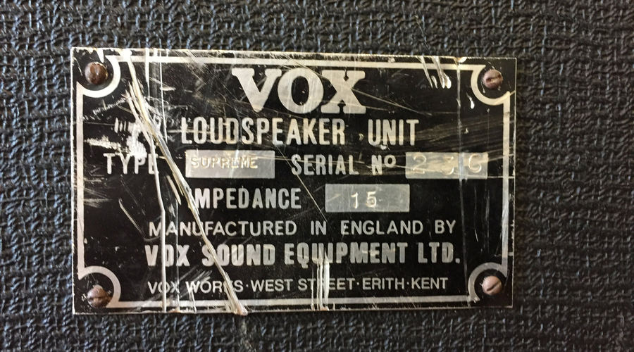 Vox Sound Equipment Limited Supreme speaker cab