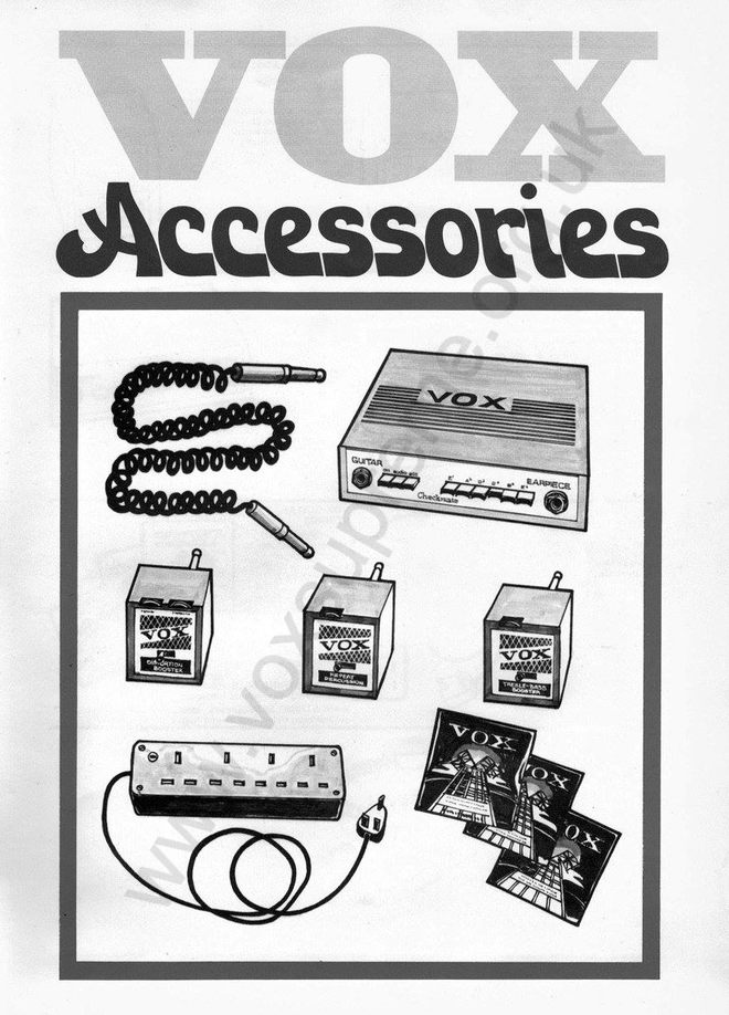 Drawing of the Vox Checkmate tuner in the Vox 1972 general catalogue