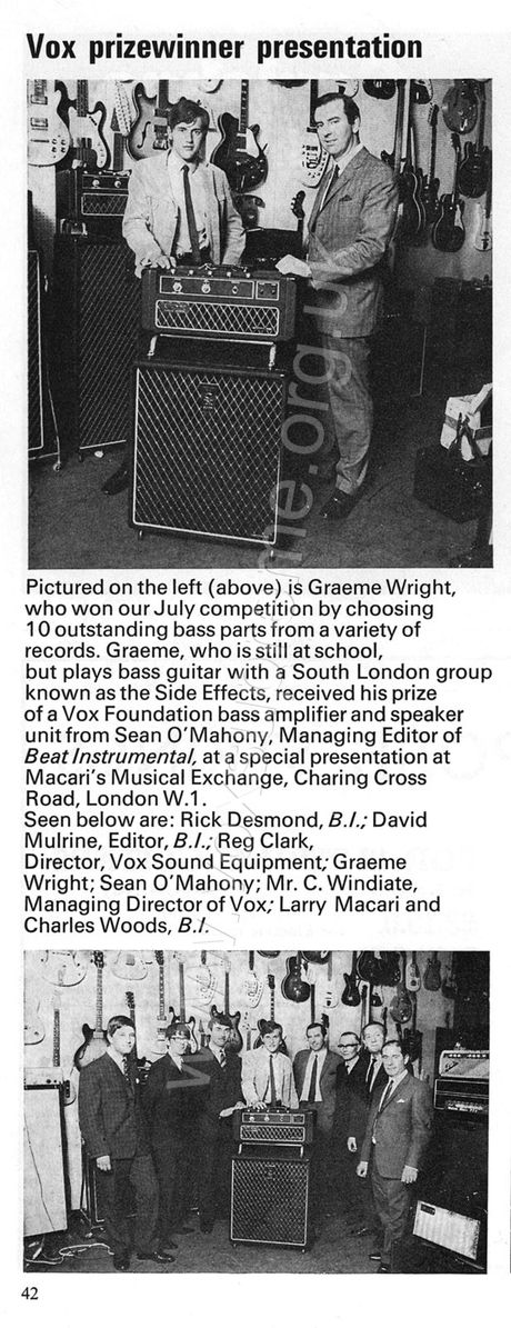 Beat Instrumental magazine, October 1969, Vox advert