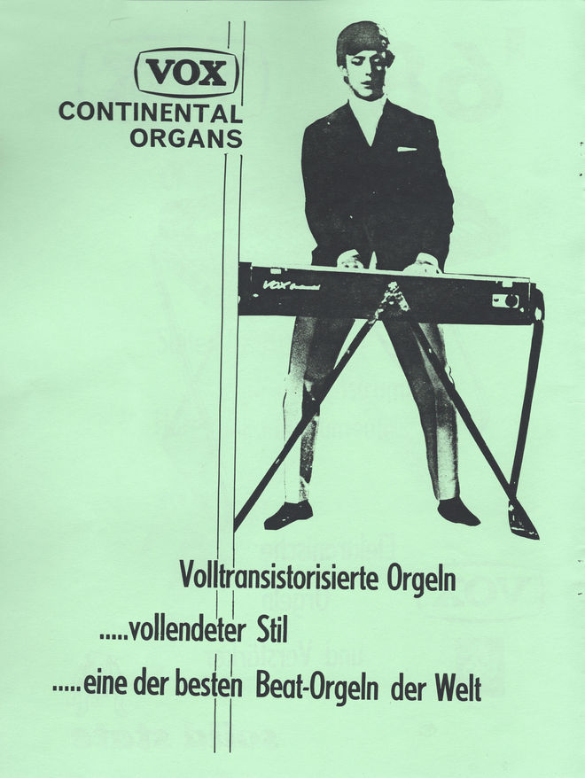 JMI german catalogue, 1968, inner front page - Mike Smith of the Dave Clark Five.