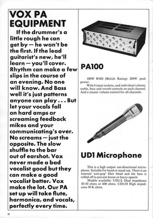 Vox Sound Equipment Limited microphones, UD1