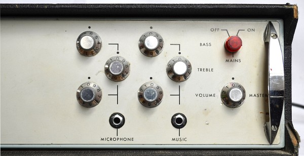 Vox Midas amplifier, serial number 1053, front detail
