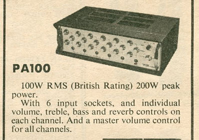 Vox PAR100SS public address amplifier from 1972 Vox PAR100SS public address amplifier from 1972