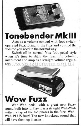 Vox Sound Limited pedals
