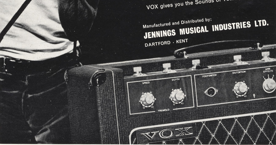 Mick Jagger with a Vox Supreme, Beat Instrumental magazine, October 1966