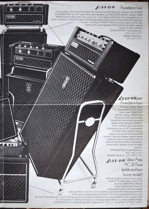 The Vox Supreme in the flyer of 1969