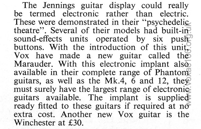 Vox demonstration with Dick Denney and Dave Roberts, Beat Instrumental, October 1967
