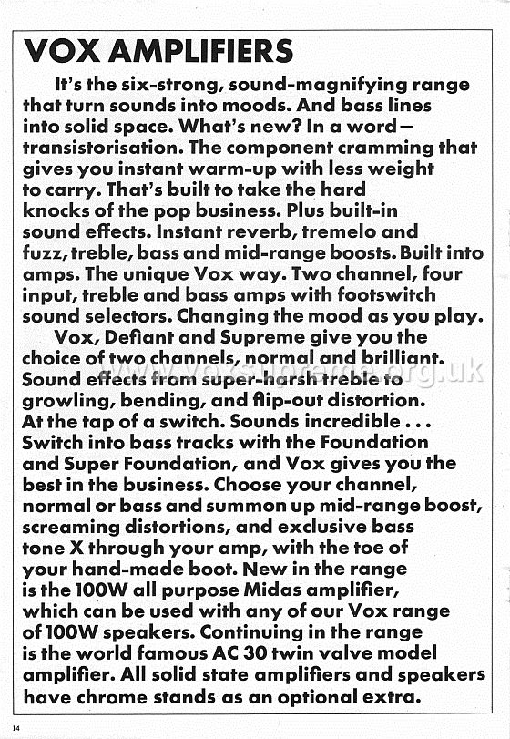 Vox Sound Limited (Ltd) catalogue, page 14